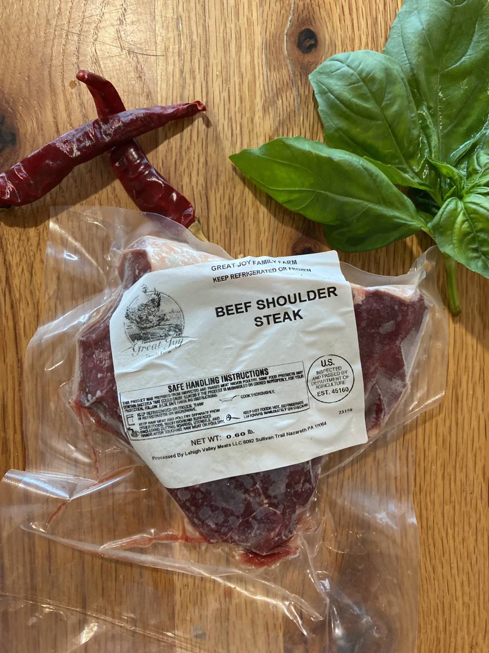 Grassfed Beef Shoulder Steak Great Joy Family Farm