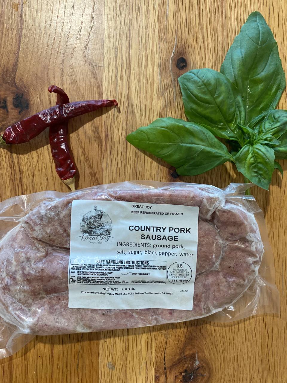 Country Pork Sausage Great Joy Family Farm